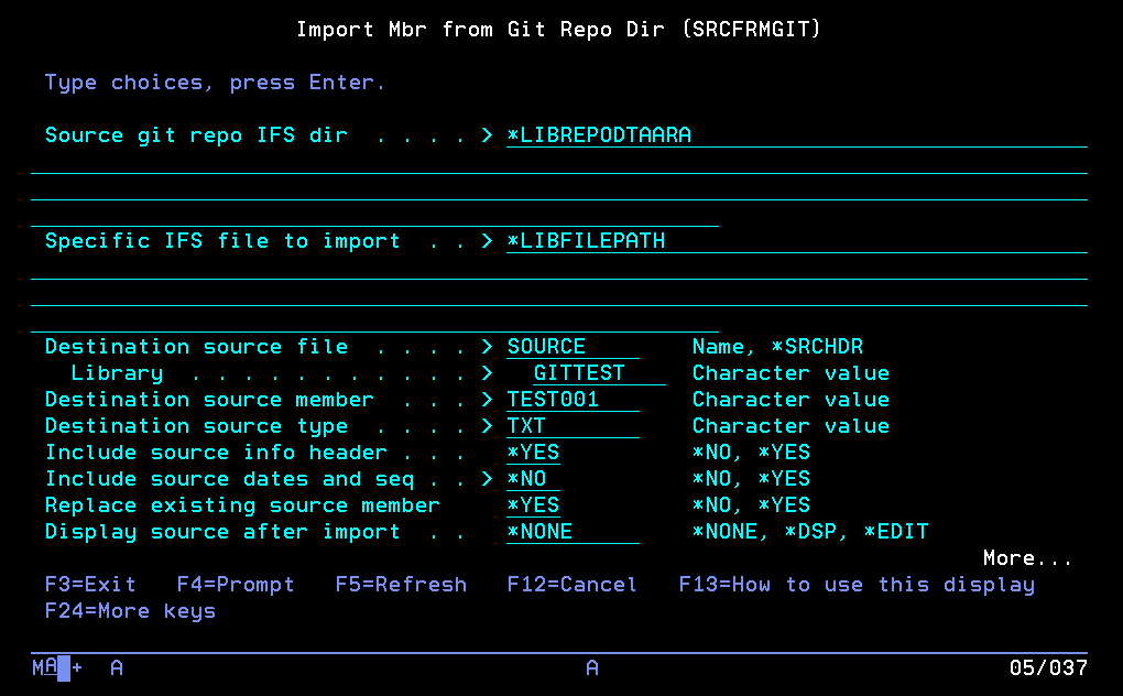 Commit, Sync and Import Source Member from Git Repository